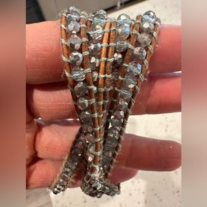 Victoria Emerson beaded boho crystal wrap bracelet